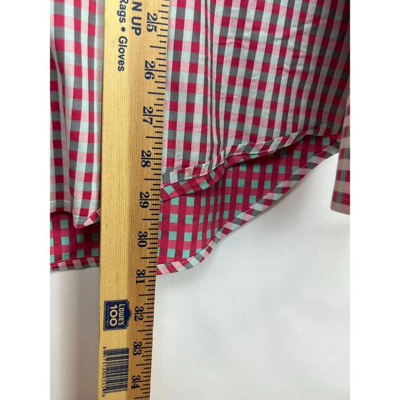 Robert Graham Mens Size Large Red/Gray/White Check Long Sleeve Button Down Shirt - Picture 6 of 8